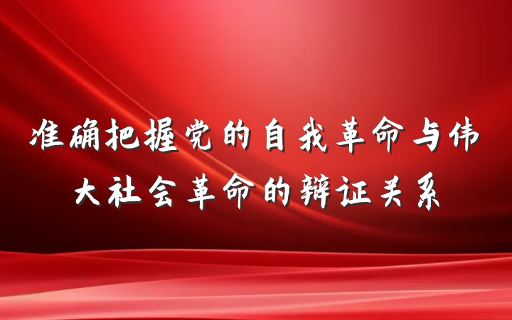 准确把握党的自我革命与伟大社会革命的辩证关系