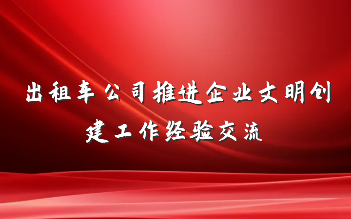出租车公司推进企业文明创建工作经验交流