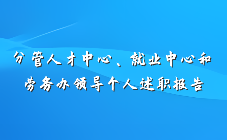 分管人才中心、就业中心和劳务办领导个人述职报告