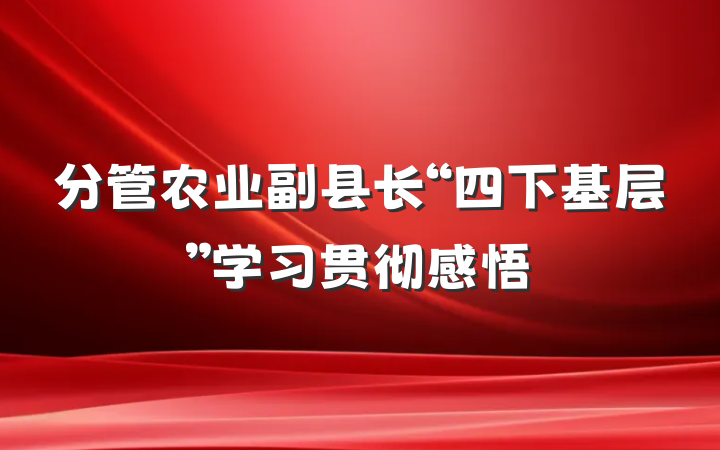 分管农业副县长“四下基层”学习贯彻感悟