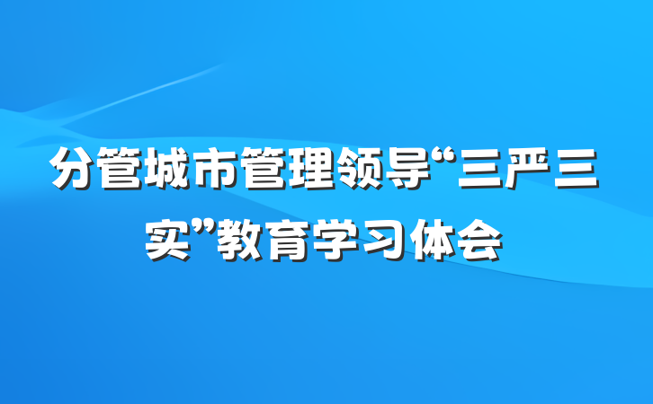分管城市管理领导“三严三实”教育学习体会