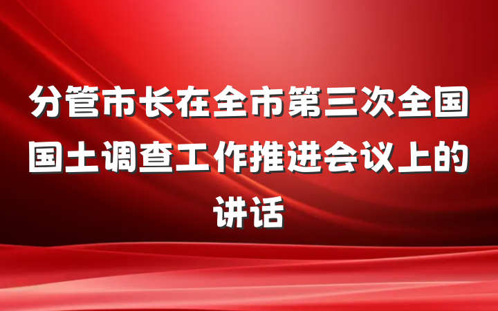 分管市长在全市第三次全国国土调查工作推进会议上的讲话