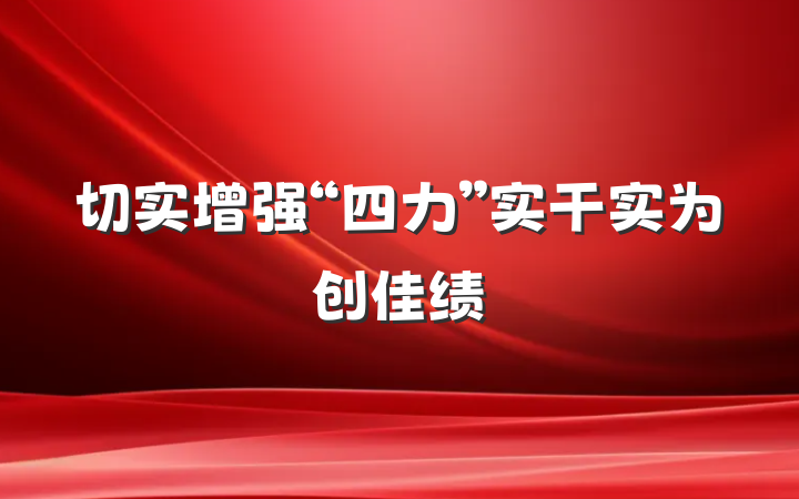 切实增强“四力”实干实为创佳绩