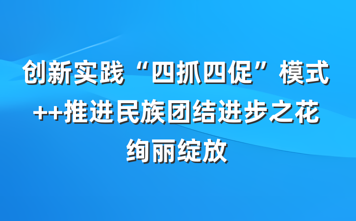 创新实践“四抓四促”模式  推进民族团结进步之花绚丽绽放