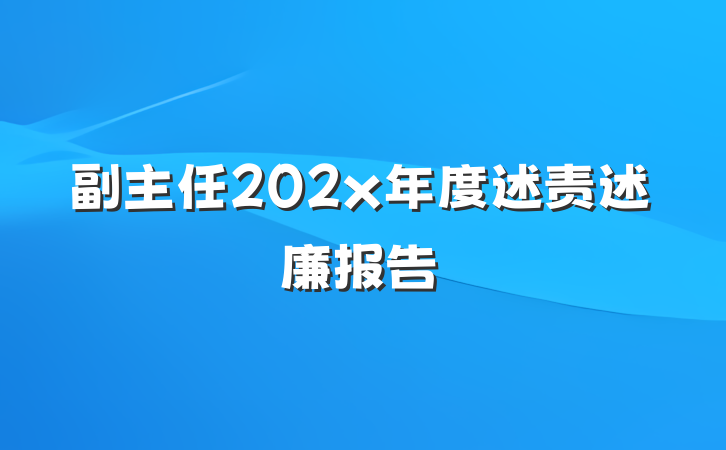 副主任202x年度述责述廉报告