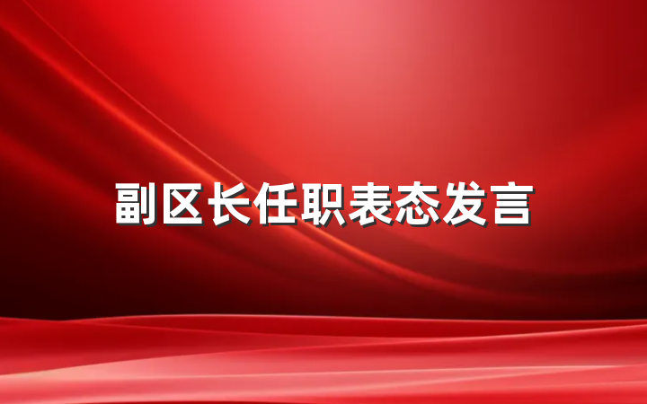 副区长任职表态发言