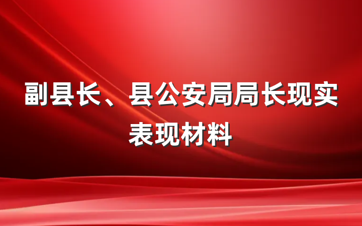 副县长、县公安局局长现实表现材料