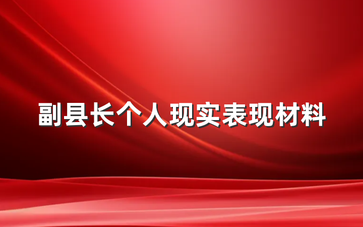 副县长个人现实表现材料