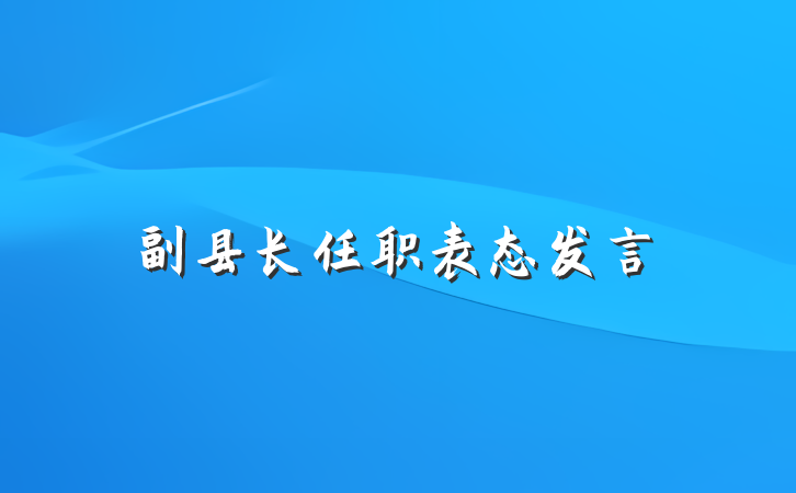 副县长任职表态发言