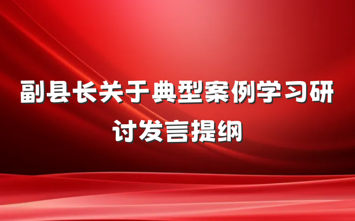 副县长关于典型案例学习研讨发言提纲