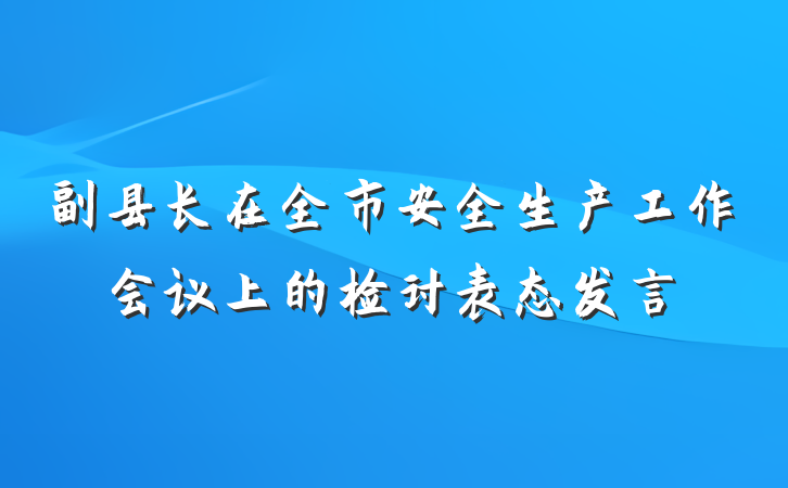 副县长在全市安全生产工作会议上的检讨表态发言