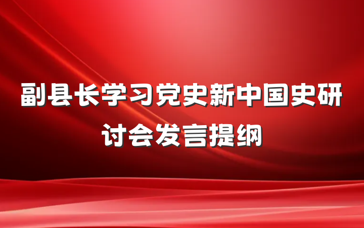副县长学习党史新中国史研讨会发言提纲