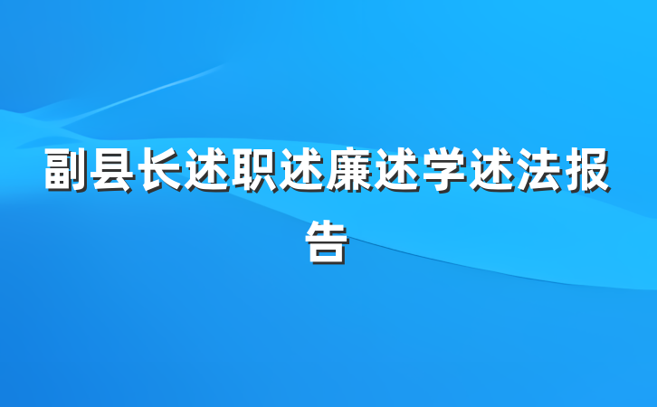 副县长述职述廉述学述法报告