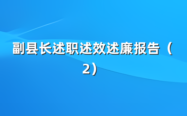 副县长述职述效述廉报告（2）