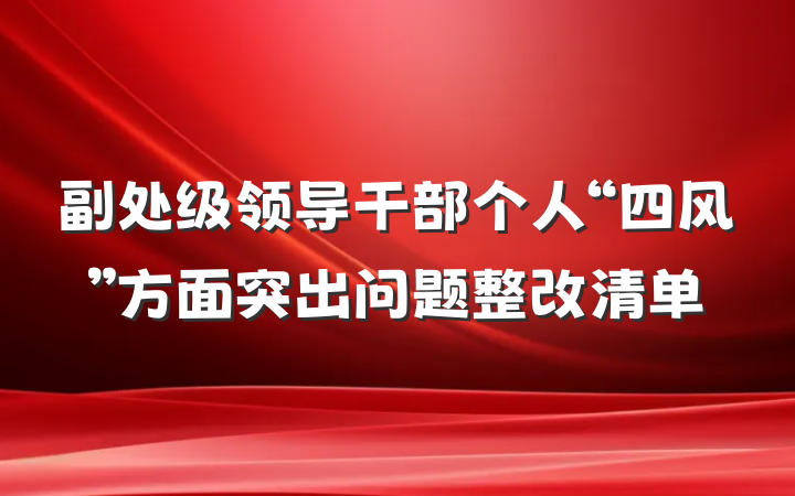 副处级领导干部个人“四风”方面突出问题整改清单