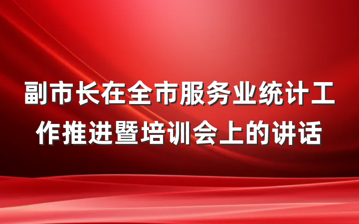副市长在全市服务业统计工作推进暨培训会上的讲话
