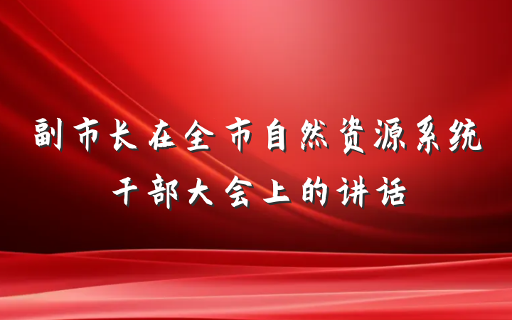 副市长在全市自然资源系统干部大会上的讲话