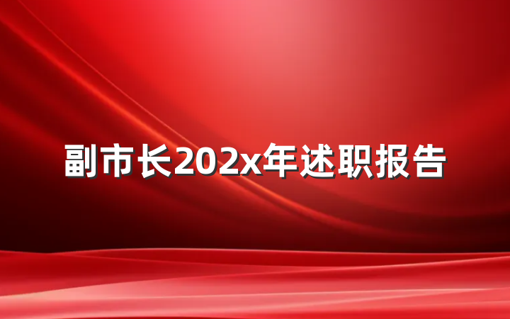 副市长202x年述职报告