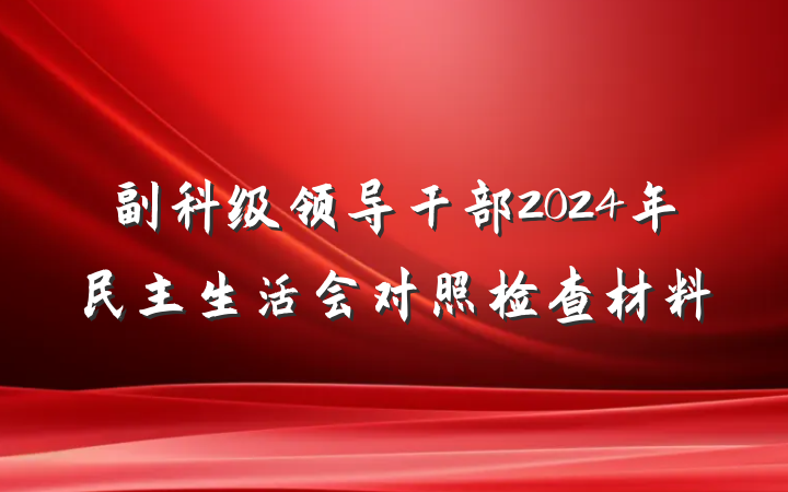 副科级领导干部2024年民主生活会对照检查材料