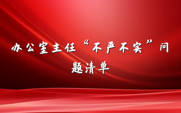 办公室主任“不严不实”问题清单