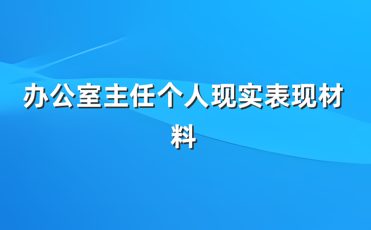 办公室主任个人现实表现材料