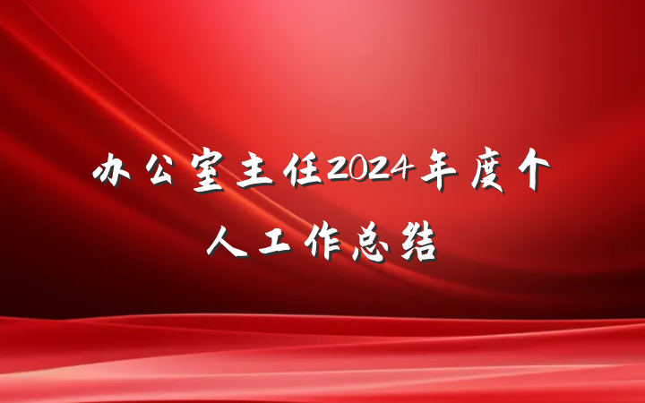 办公室主任2024年度个人工作总结