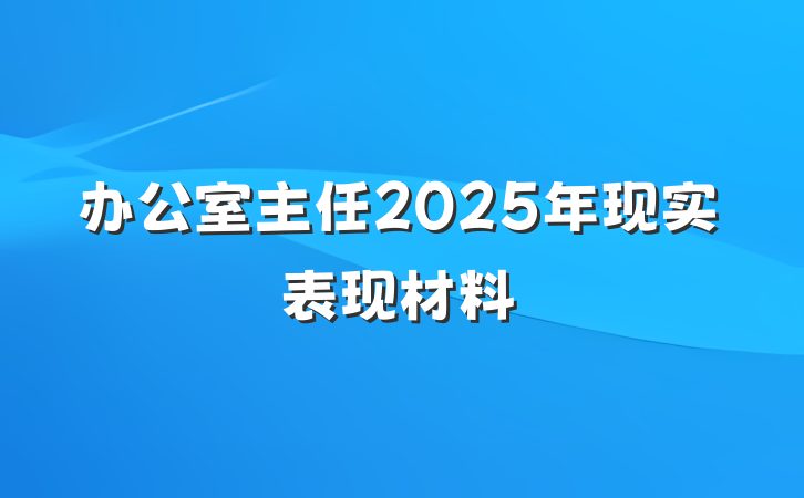 办公室主任2025年现实表现材料
