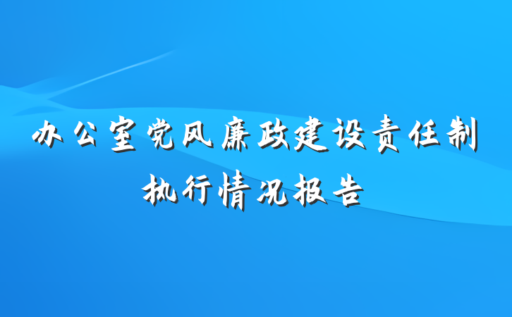 办公室党风廉政建设责任制执行情况报告