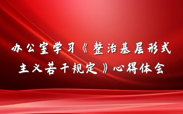 办公室学习《整治基层形式主义若干规定》心得体会