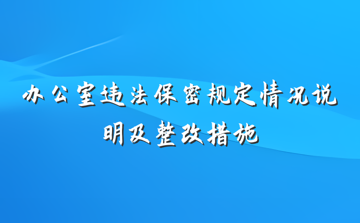 办公室违法保密规定情况说明及整改措施