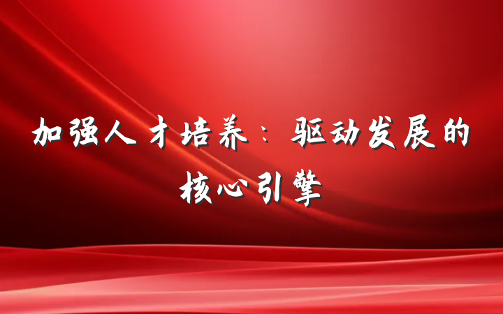 加强人才培养：驱动发展的核心引擎