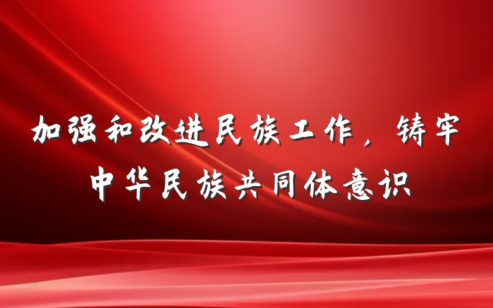 加强和改进民族工作，铸牢中华民族共同体意识