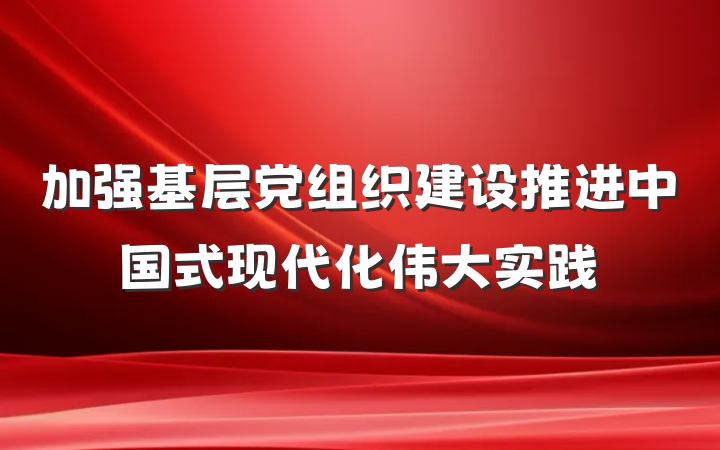 加强基层党组织建设推进中国式现代化伟大实践