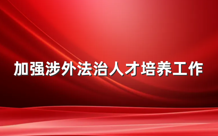 加强涉外法治人才培养工作