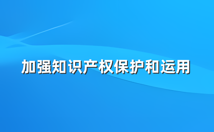 加强知识产权保护和运用
