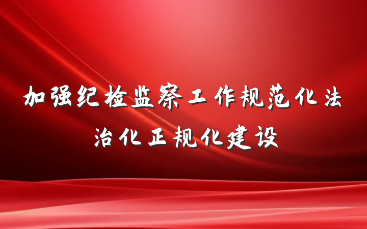 加强纪检监察工作规范化法治化正规化建设