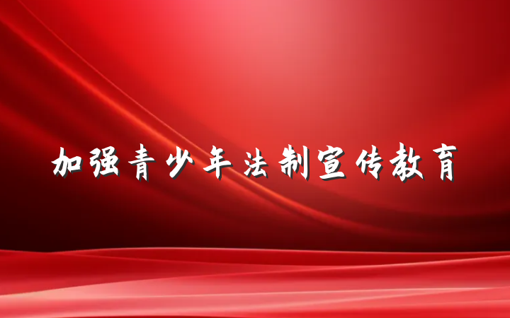 加强青少年法制宣传教育