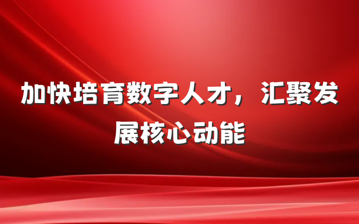 加快培育数字人才，汇聚发展核心动能
