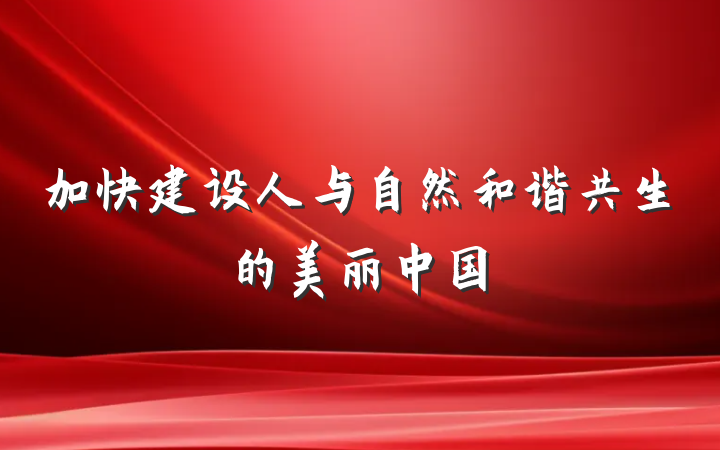 加快建设人与自然和谐共生的美丽中国