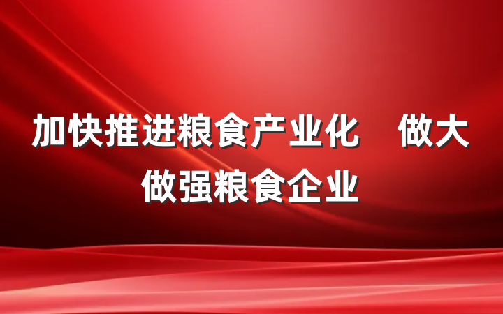 加快推进粮食产业化　做大做强粮食企业