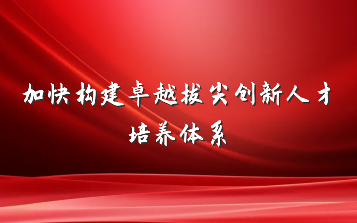 加快构建卓越拔尖创新人才培养体系