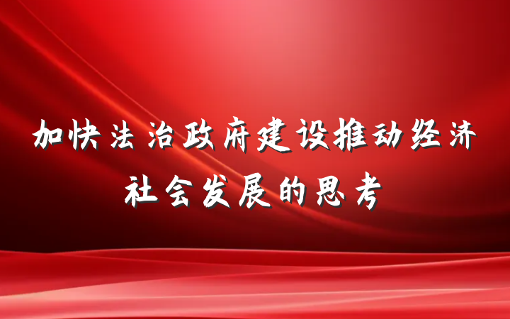 加快法治政府建设推动经济社会发展的思考