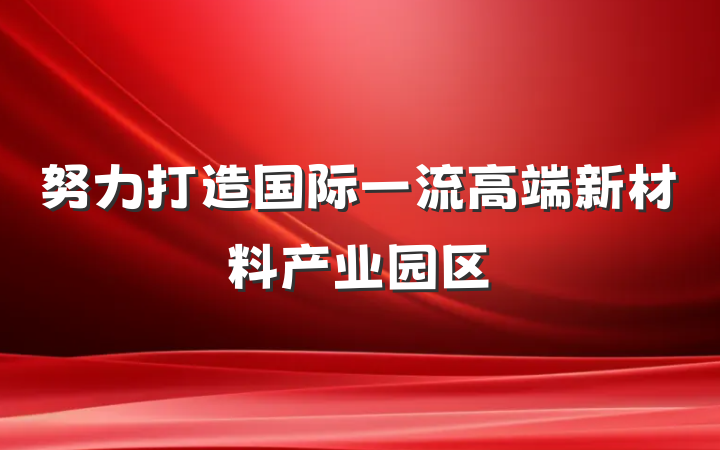 努力打造国际一流高端新材料产业园区