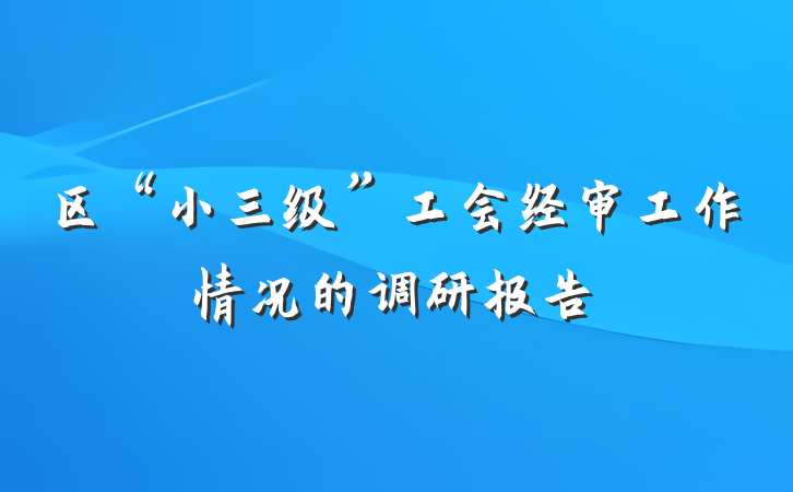 区“小三级”工会经审工作情况的调研报告