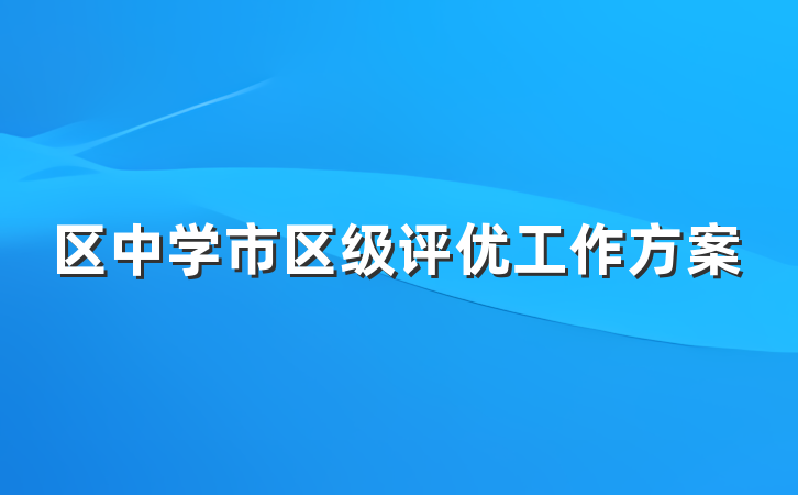 区中学市区级评优工作方案