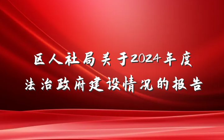 区人社局关于2024年度法治政府建设情况的报告