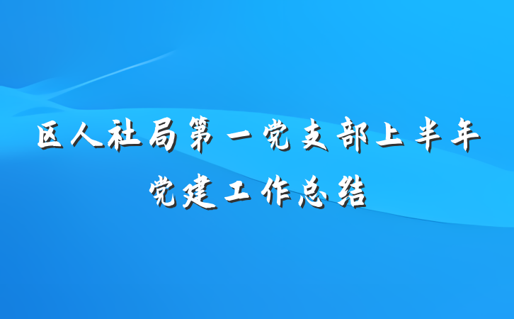 区人社局第一党支部上半年党建工作总结