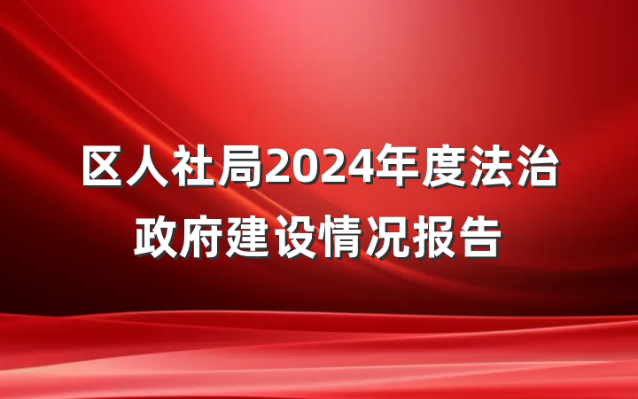 区人社局2024年度法治政府建设情况报告