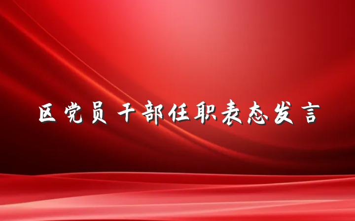 区党员干部任职表态发言