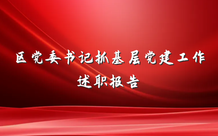 区党委书记抓基层党建工作述职报告